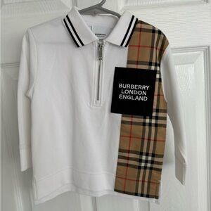 Burberry Checkered Polo with Black and White Accents